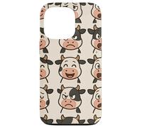 Funny Cow Faces Cartoon Expressions Silly Mood Pattern Custodia per iPhone 13 Pro
