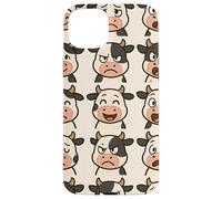 Funny Cow Faces Cartoon Expressions Silly Mood Pattern Custodia per iPhone 15 Plus