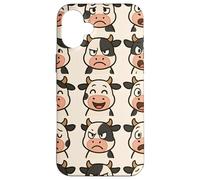 Funny Cow Faces Cartoon Expressions Silly Mood Pattern Custodia per iPhone 16 Plus