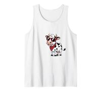 Funny Cow Red Bandana Cartoon Animal Humor Canotta