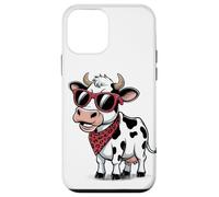Funny Cow Red Bandana Cartoon Animal Humor Custodia per iPhone 12 mini