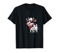 Funny Cow Red Bandana Cartoon Animal Humor Maglietta
