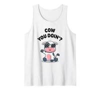 Funny Cow You Doin? Cute Kawaii Mucca Cool Mucca Moo Occhiali da Sole Canotta