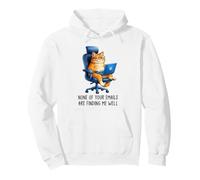 Funny Coworker Meme Orange Cat Morning Mood Emails Meme Pun Felpa con Cappuccio