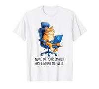 Funny Coworker Meme Orange Cat Morning Mood Emails Meme Pun Maglietta