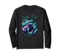 Funny Crazy Fish Lady Womens Angel Fish Aquarium Fish Mom Maglia a Manica