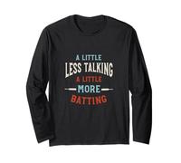 Funny Cricket Batter Humor Un po 'Meno Parlare, Maglia a Manica