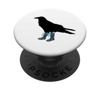 Funny Crow In Wellies Bird In Wellington Boots Novità PopSockets PopGrip Adesivo