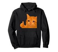 Funny Crying Orange Cat Meme Thumbs-up Weird Cat Face Meme Felpa con Cappuccio
