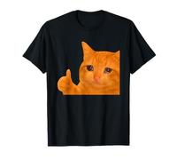 Funny Crying Orange Cat Meme Thumbs-up Weird Cat Face Meme Maglietta