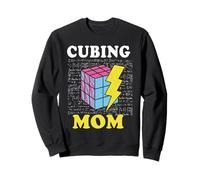 Funny Cubing Mom Womens Puzzle Matematica velocità Cubing Madre Felpa