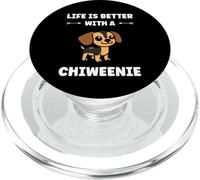 Funny cute Dog life is better with a Chiweenie PopSockets PopGrip per MagSafe