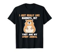 Funny Cute I Just Really Like Marmots Ok is My Spirit Animal Maglietta