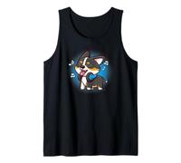 Funny Cute Kawaii Cartoon Music Black Tricolor Corgi Lover Canotta