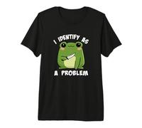 Funny Cute Kids Girls Boys Kawaii Frog Identify As A Problem Maglietta Premium