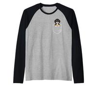 Funny Cute Pocket Bernedoodle Dog Lover Maglia con Maniche Raglan