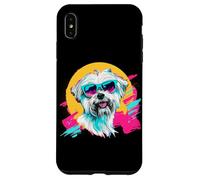 Funny Cute Retro Vintage 80s Maltese Lover Custodia per iPhone XS Max
