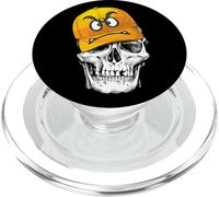 Funny Cute Skull Wears Angry Yellow Cap Graphic Design PopSockets PopGrip per MagSafe