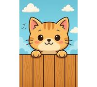 Funny Cute Sneaky Cat Peeking Over Fence Notebook: 150 Page Adorable Kitty Journal for Writing, Drawing, and Notes for Cat Lover - Kawaii Cat - Sweet Kitten
