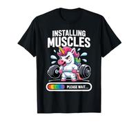 Funny Cute Unicorn Training Gym Fitness Weightlifting Maglietta