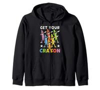 Funny Dabbing Crayons First Day of School Get Your Crayon Felpa con Cappuccio