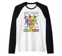 Funny Dabbing Crayons First Day of School Get Your Crayon Maglia con Maniche Raglan