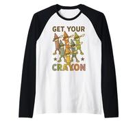 Funny Dabbing Crayons First Day of School Get Your Crayon Maglia con Maniche Raglan