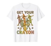 Funny Dabbing Crayons First Day of School Get Your Crayon Maglietta