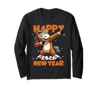 Funny Dabbing Horse Happy Lunar New Year 2026 Year of Horse Maglia a Manica