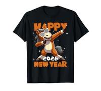 Funny Dabbing Horse Happy Lunar New Year 2026 Year of Horse Maglietta