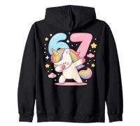 Funny Dabbing Unicorn 6th 7th Birthday Six Seven Meme Girl Felpa con Cappuccio