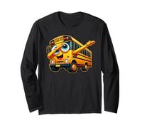 Funny Dabbing Yellow School Bus Graphic Gifts Kids Boys Maglia a Manica