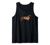 Funny Dachshund Dog in Argyle Sweater Design Canotta
