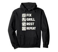 Funny Dad Fix Grill Rest Repeat Gifts Fathers Day Felpa con Cappuccio