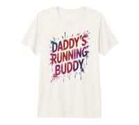 Funny Daddy's Running Buddy Dad Half Marathon Mudding Queen Maglietta Premium
