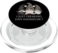 Funny Dark Gothic Garden Gnomes I Just Freaking Love Gnomes PopSockets PopGrip per MagSafe