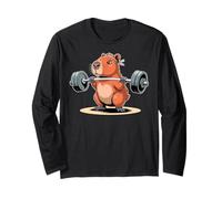 Funny Deadlift Capybara Cute Fitness Capy Gym Lover Maglia a Manica