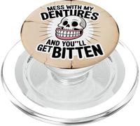 Funny Dentures Skull Get Bitten Vintage Joke PopSockets PopGrip per MagSafe