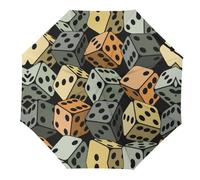 Funny Dices 3 Fold Ombrello Da Viaggio Per UV Pioggia Antivento Ombrelli Pieghevole Portatile Divertente Automatico, Stile-23, Automatic