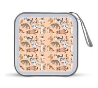Funny Different Cats Funny CD Case Holder Organizer 40 Capacità DVD Collection Storage Bag Portafoglio per Auto Casa Viaggio