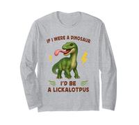 Funny Dinosaur Adult Joke Meme Hilarious Licking Pussy Pun Maglia a Manica