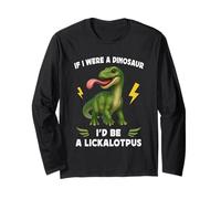 Funny Dinosaur Adult Joke Meme Hilarious Licking Pussy Pun Maglia a Manica