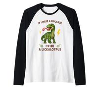 Funny Dinosaur Adult Joke Meme Hilarious Licking Pussy Pun Maglia con Maniche Raglan