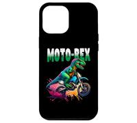Funny Dinosaur T-Rex Motorbike Dirt Bike Motocross Off Road Custodia per iPhone 12 Pro Max