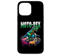 Funny Dinosaur T-Rex Motorbike Dirt Bike Motocross Off Road Custodia per iPhone 13 Pro Max