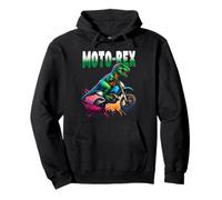 Funny Dinosaur T-Rex Motorbike Dirt Bike Motocross Off Road Felpa con Cappuccio