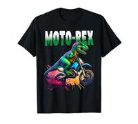 Funny Dinosaur T-Rex Motorbike Dirt Bike Motocross off Road Maglietta