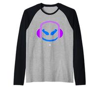 Funny DJ Malva SmilingFace Blu Maglia con Maniche Raglan