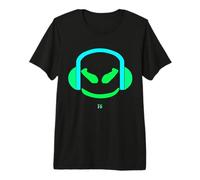 Funny DJ Malva SmilingFace Mezzo Verde e Blu Maglietta Premium