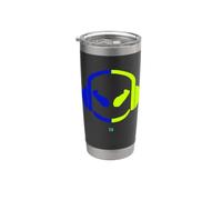 Funny DJ SmilingFace Blu Scuro|Giallo Felice Bicchiere termico in acciaio inox doppia parete